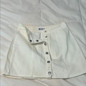 White brandy melville jean skirt
